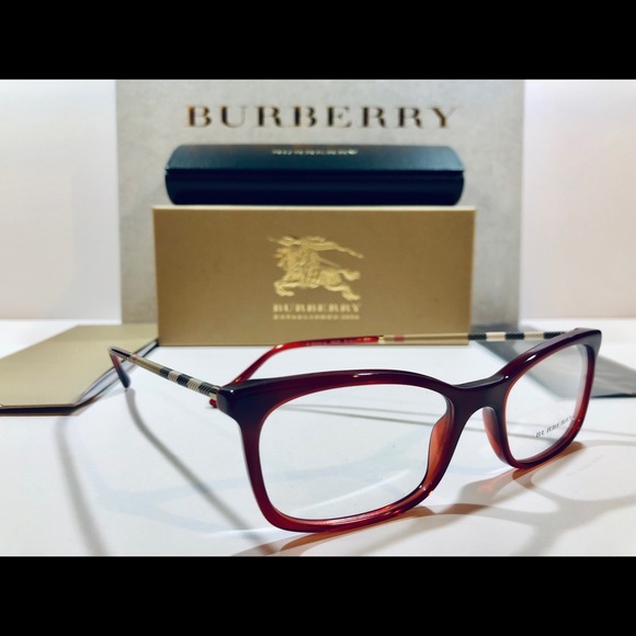 Burberry Eyeglasses Bordeaux Red Gradient Frame - Picture 2 of 8